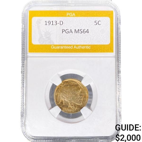 1913-D Buffalo Nickel PGA MS64