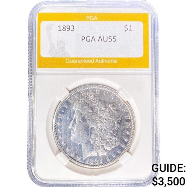 1893 Morgan Silver Dollar PGA AU55