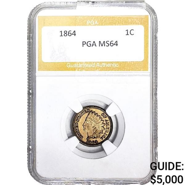 1864 Indian Head Cent PGA MS64