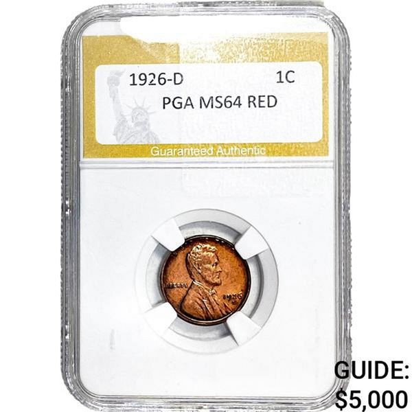 1926-D Wheat Cent PGA MS64 Red