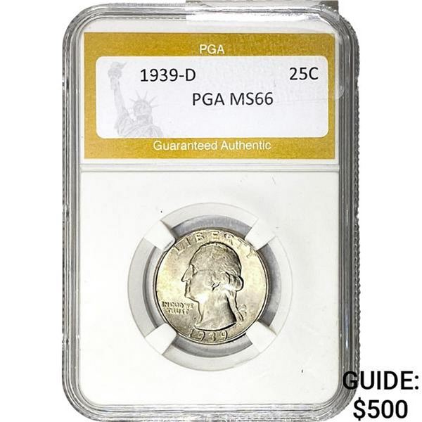 1939-D Washington Silver Quarter PGA MS66