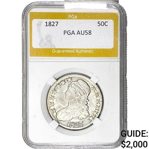 1827 Capped Bust Half Dollar PGA AU58