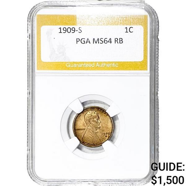 1909-S Wheat Cent PGA MS64 RB