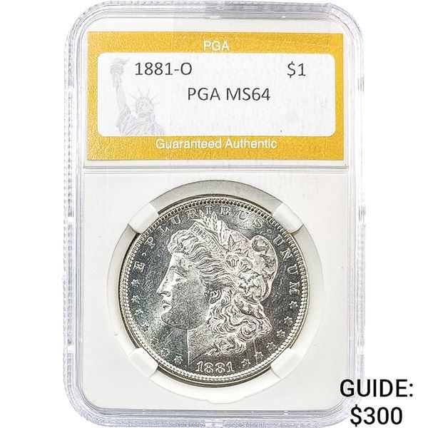 1881-O Morgan Silver Dollar PGA MS64