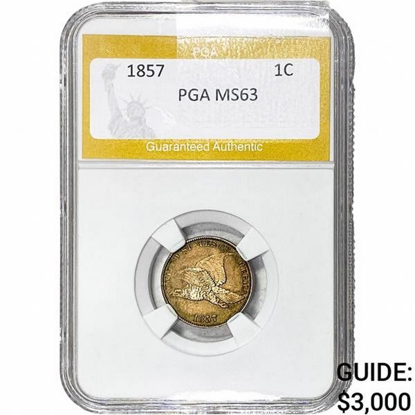 1857 Flying Eagle Cent PGA MS63