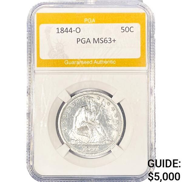 1844-O Seated Liberty Half Dollar PGA MS63+