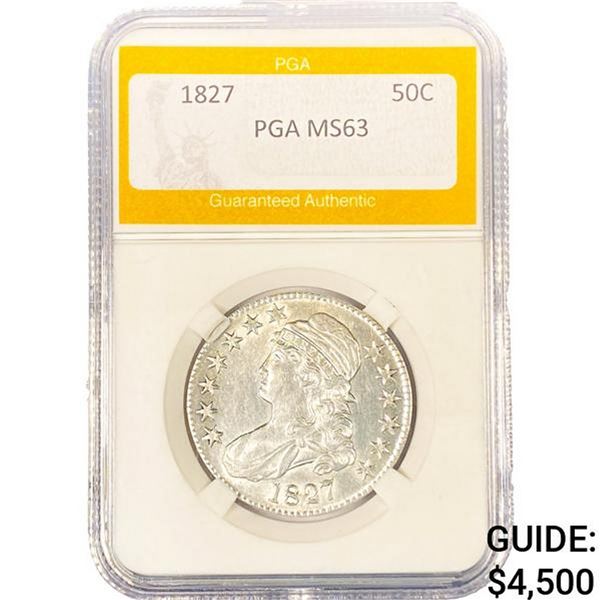1827 Capped Bust Half Dollar PGA MS63