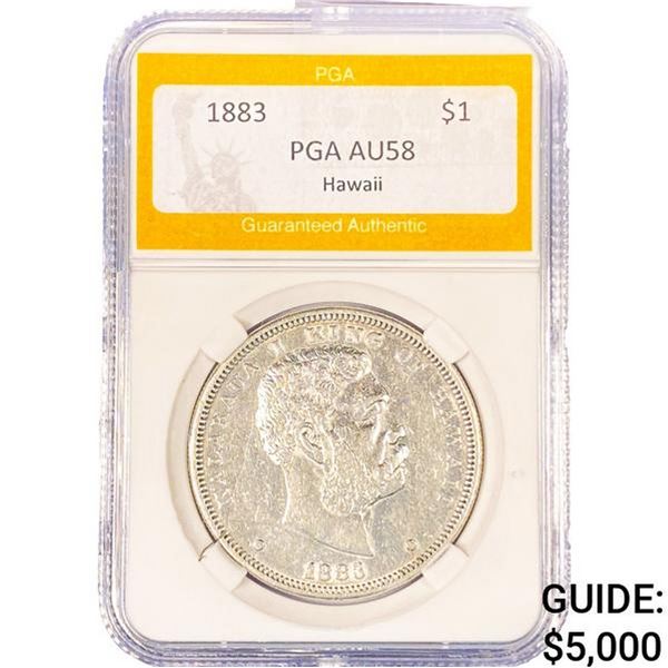 1883 Kingdom of Hawaii Dollar PGA AU58