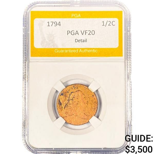 1794 Liberty Cap Half Cent PGA VF20 DETAIL