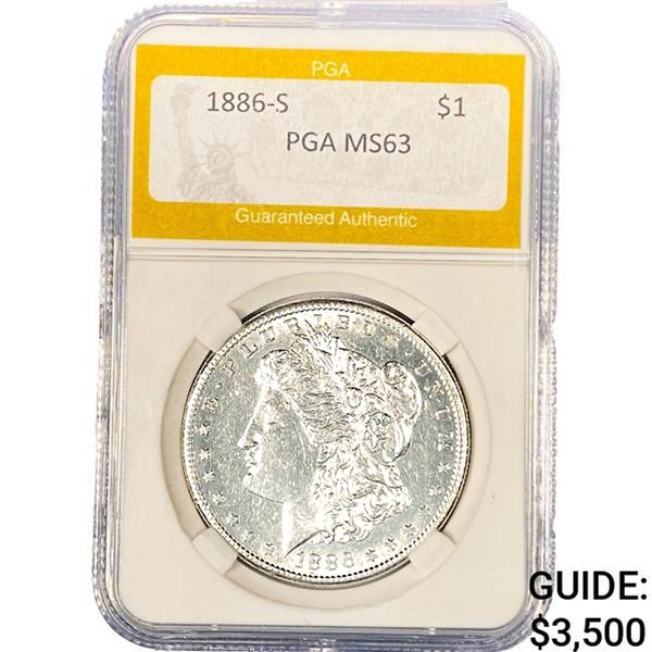 1886-S Morgan Silver Dollar PGA MS63
