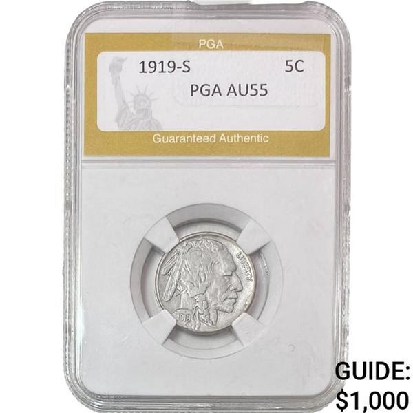1919-S Buffalo Nickel PGA AU55