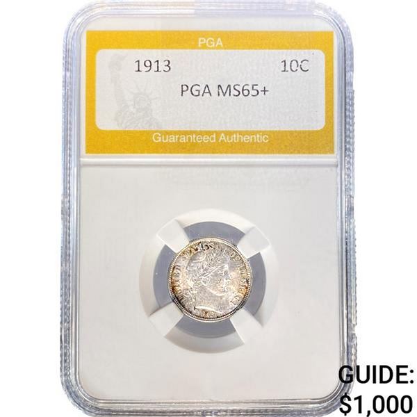 1913 Barber Dime PGA MS65+