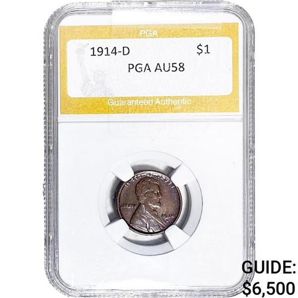 1914-D Wheat Cent PGA AU58