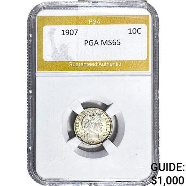 1907 Mercury Silver Dime PGA MS65