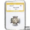 1913-D Buffalo Nickel PGA AU58 TY 2