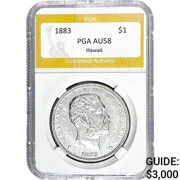 1883 Kingdom of Hawaii Dollar PGA AU58