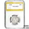 Image 1 : 1858 Seated Liberty Quarter PGA MS63