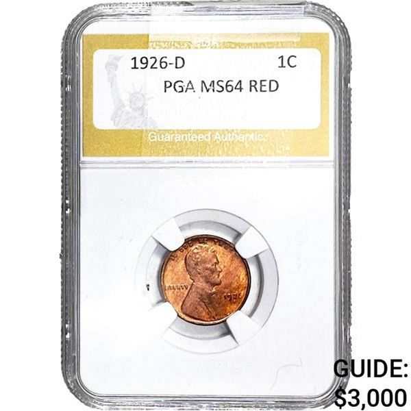 1926-D Wheat Cent PGA MS64 Red