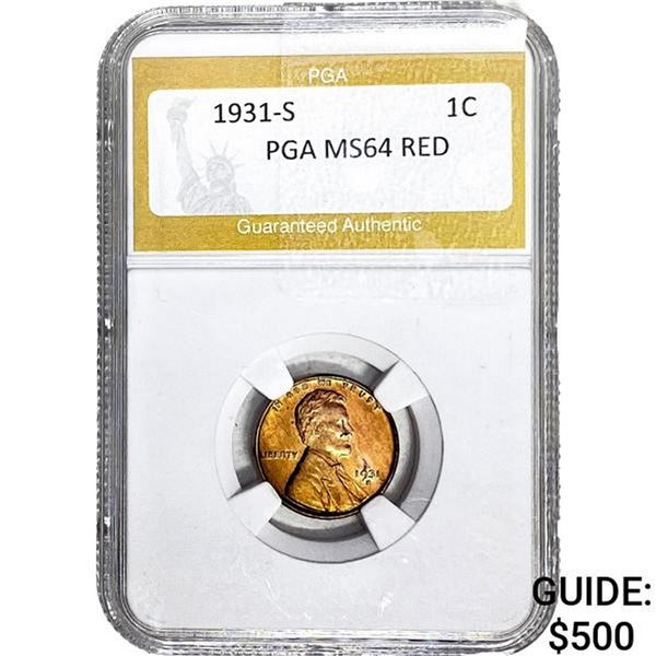 1931-S Wheat Cent PGA MS64 Red