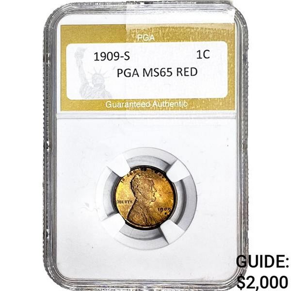 1909-S Wheat Cent PGA MS65 Red