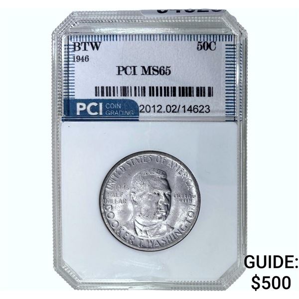 1946 Booker T Half Dollar PCI MS65