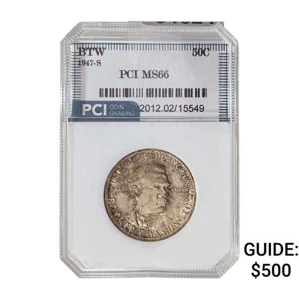 1947-S Booker T Half Dollar PCI MS66