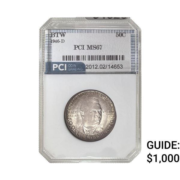 1946-D Booker T Half Dollar PCI MS67