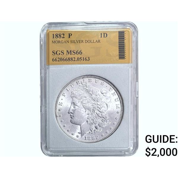 1882-P Morgan Silver Dollar SGS MS66