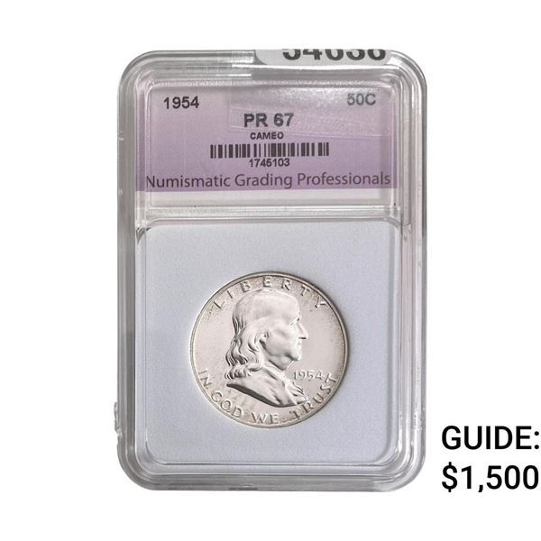 1954 Franklin Half Dollar NGP PR67 Cameo