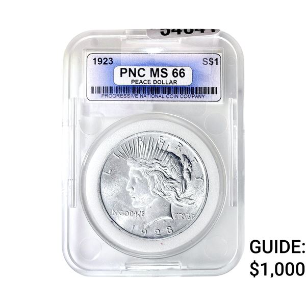 1923 Silver Peace Dollar PNC MS66