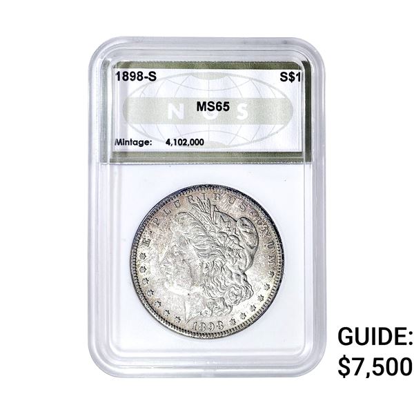 1898-S Morgan Silver Dollar NGS MS65