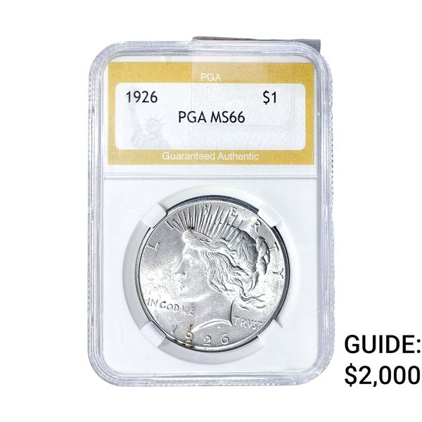 1926 Silver Peace Dollar PGA MS66