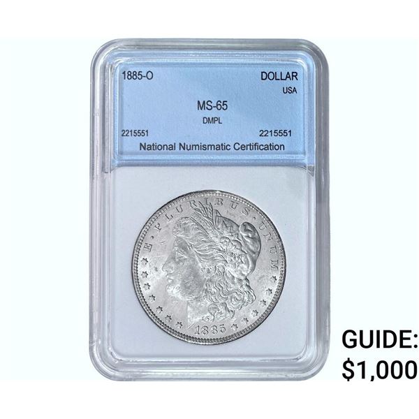 1885-O Morgan Silver Dollar NNC MS65 DMPL