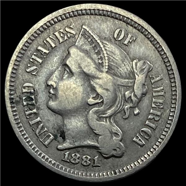 1881 Nickel Three-Cent Piece LIGHTLY CIRCULATED