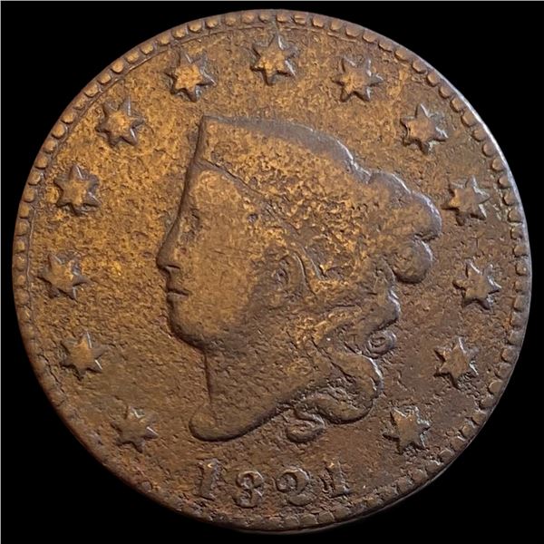 1821 Coronet Head Large Cent NICELY CIRCULATED