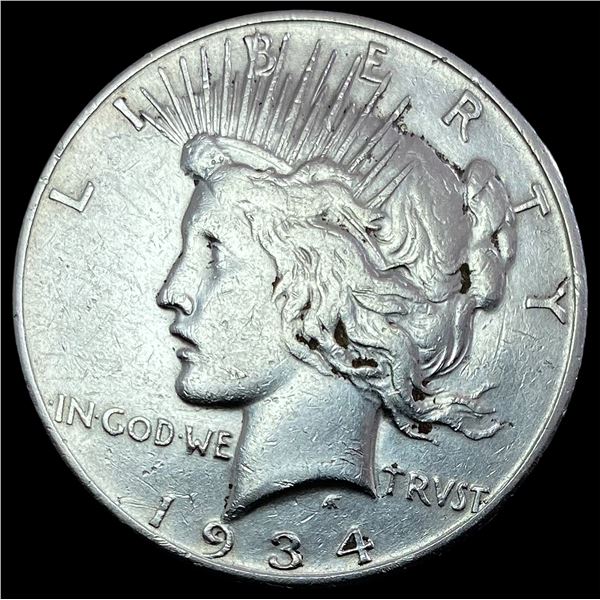 1934-S Silver Peace Dollar NEAR UNC