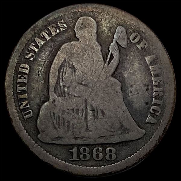 1868 Seated Liberty Dime NICELY CIRCULATED