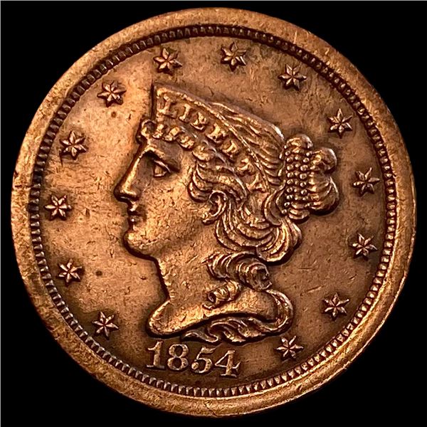 1854 Braided Hair Half Cent CHOICE AU
