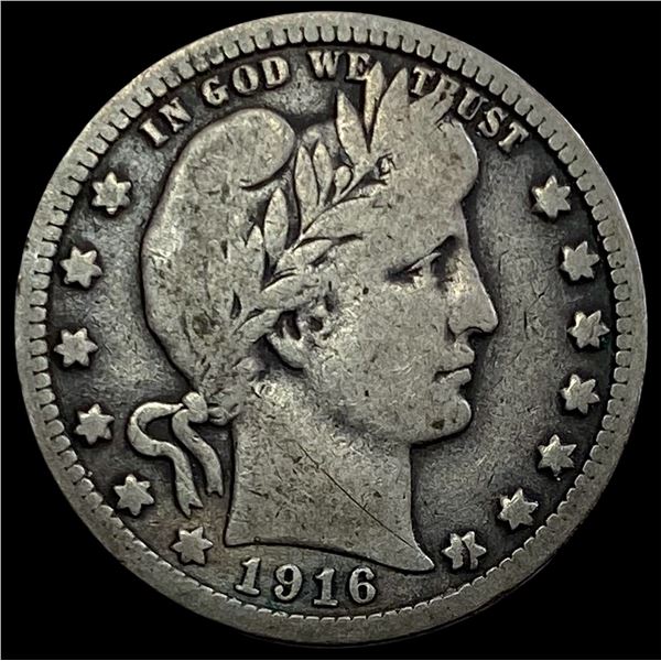 1916-D Silver Barber Quarter NICELY CIRCULATED