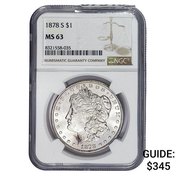 1878-S Morgan Silver Dollar NGC MS63