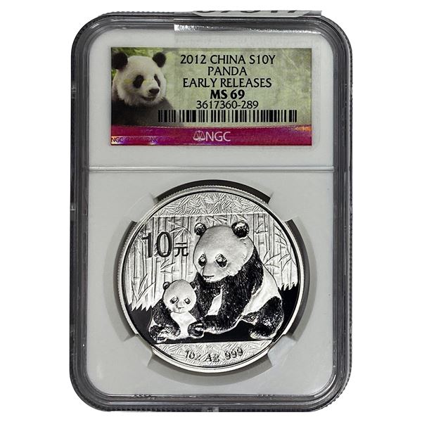 2012 China Silver 10 Yen Panda NGC MS69 Early Release