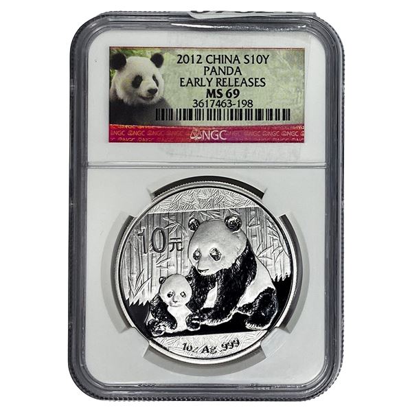 2012 China Silver 10 Yen Panda NGC MS69 Early Release