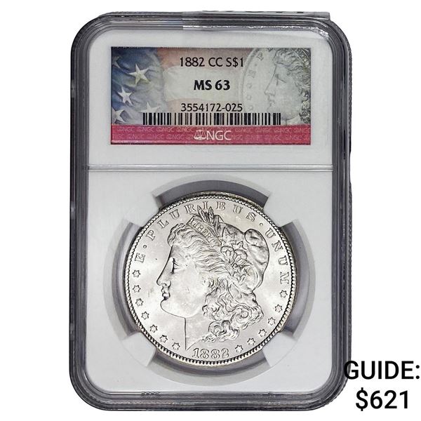 1882-CC Morgan Silver Dollar NGC MS63