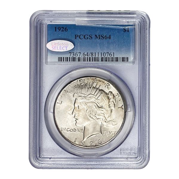 1926 Silver Peace Dollar PCGS MS64