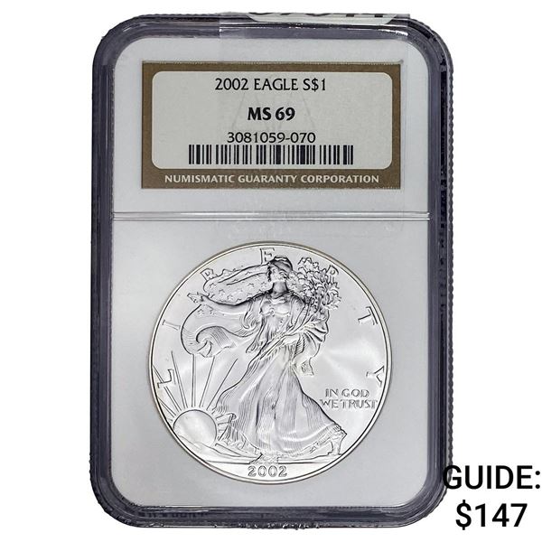 2002 American Silver Eagle NGC MS69