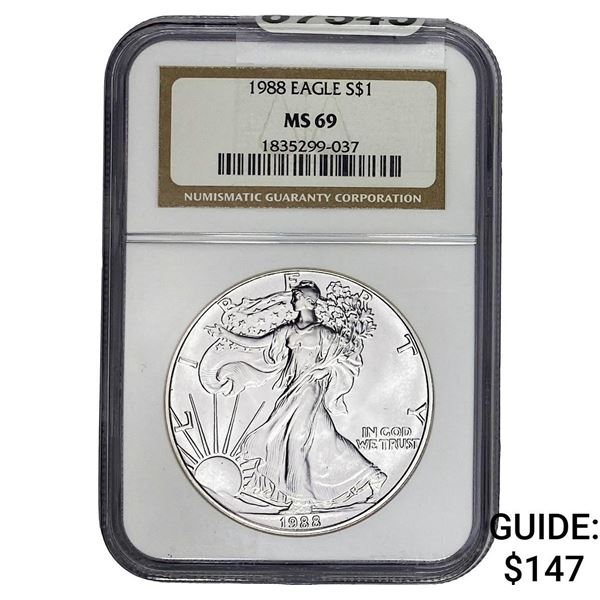 1988 American Silver Eagle NGC MS69