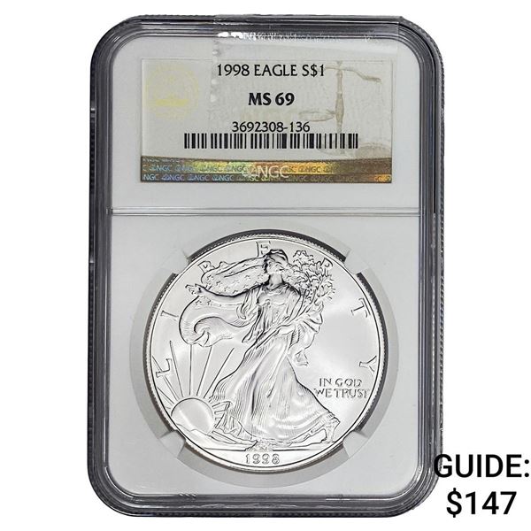 1998 American Silver Eagle NGC MS69