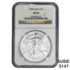 Image 1 : 1998 American Silver Eagle NGC MS69