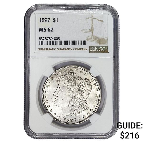 1897 Morgan Silver Dollar NGC MS62