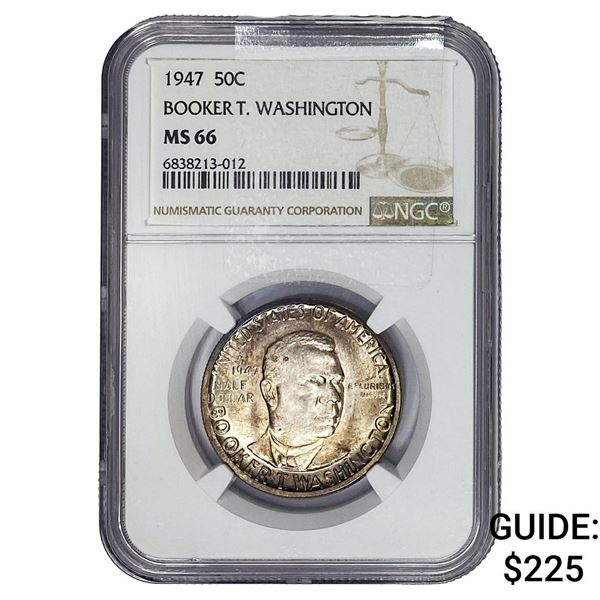 1947 Booker T Half Dollar NGC MS66